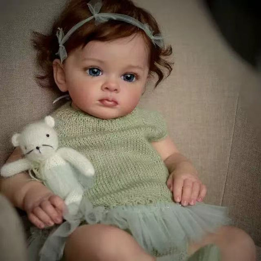 55 CM /22 Inch Reborn Doll Lifelike Real Soft Touch Mad die With Hand-Rooted Hair, High Quality Handmade Art Doll , Halloween/Thanksgiving Day/Christmas Gift