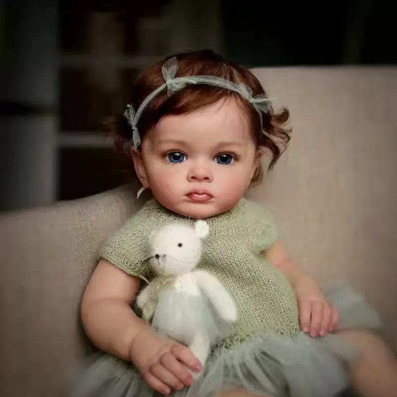 55 CM /22 Inch Reborn Doll Lifelike Real Soft Touch Mad die With Hand-Rooted Hair, High Quality Handmade Art Doll , Halloween/Thanksgiving Day/Christmas Gift