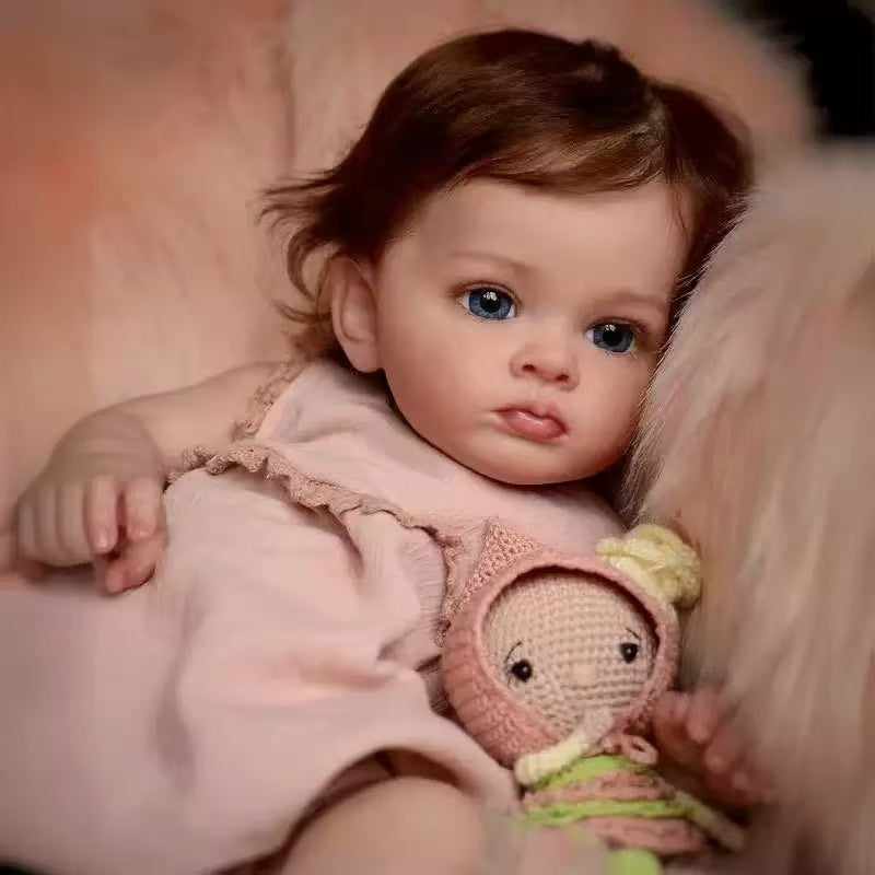 55 CM /22 Inch Reborn Doll Lifelike Real Soft Touch Mad die With Hand-Rooted Hair, High Quality Handmade Art Doll , Halloween/Thanksgiving Day/Christmas Gift