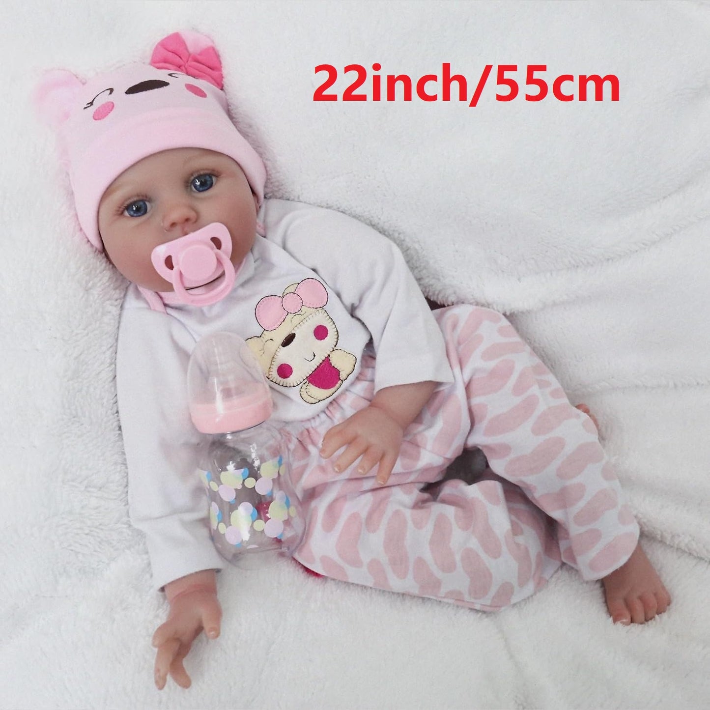 Reborn Baby Dolls - 22 inches Realistic Newborn Soft Vinyl Baby Dolls Toy for Kids Age 3+Halloween / Thanksgiving / Christmas gift. Easter gift.