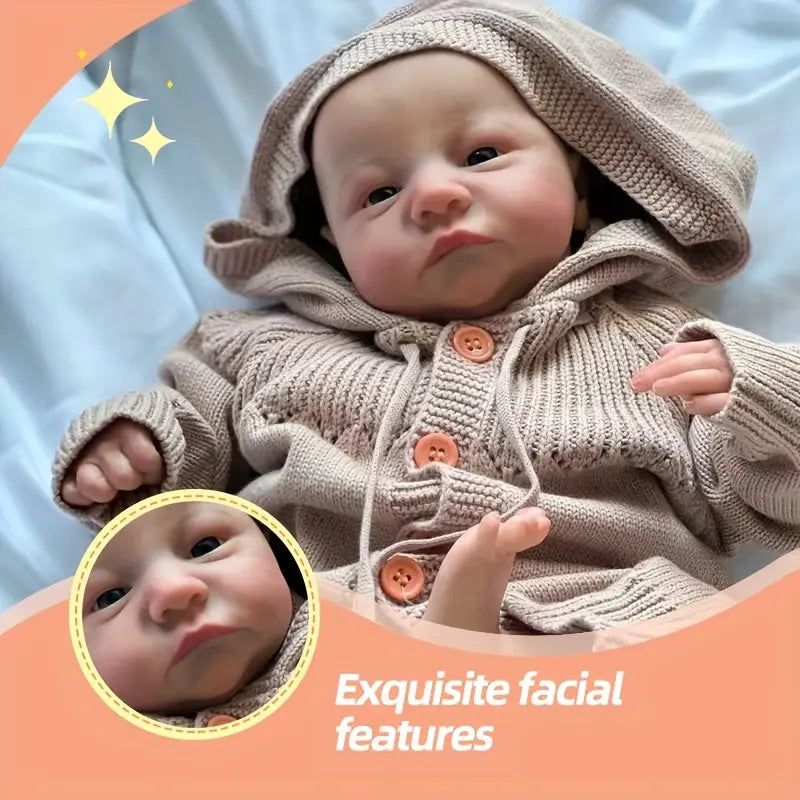 Reborn Baby Dolls boy, 16 Inch Real Baby Doll Soft Body Realistic Newborn Vinyl Silicone Baby Doll Full Body Poseable Real Life Baby Dolls with Feeding Kit Gift Box for Kids Age 3+