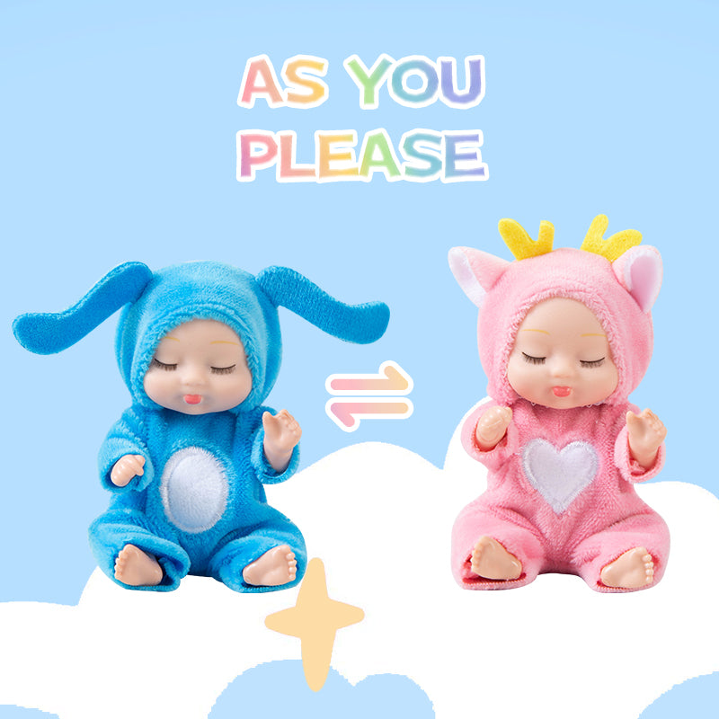 4 Inch Mini Baby Dolls 6pcs Set Realistic Reborn Baby Dolls Cute Small Baby Doll with Animal Clothes Suitable for Baby Gifts for Boys and Girls Over 3 Years Old Birthday Gift