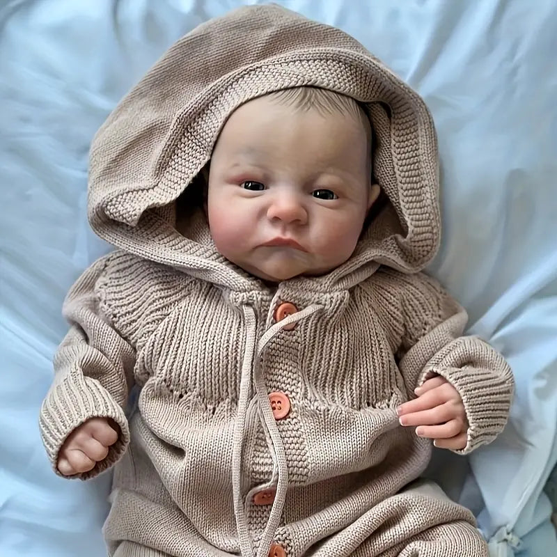 Reborn Baby Dolls boy, 16 Inch Real Baby Doll Soft Body Realistic Newborn Vinyl Silicone Baby Doll Full Body Poseable Real Life Baby Dolls with Feeding Kit Gift Box for Kids Age 3+