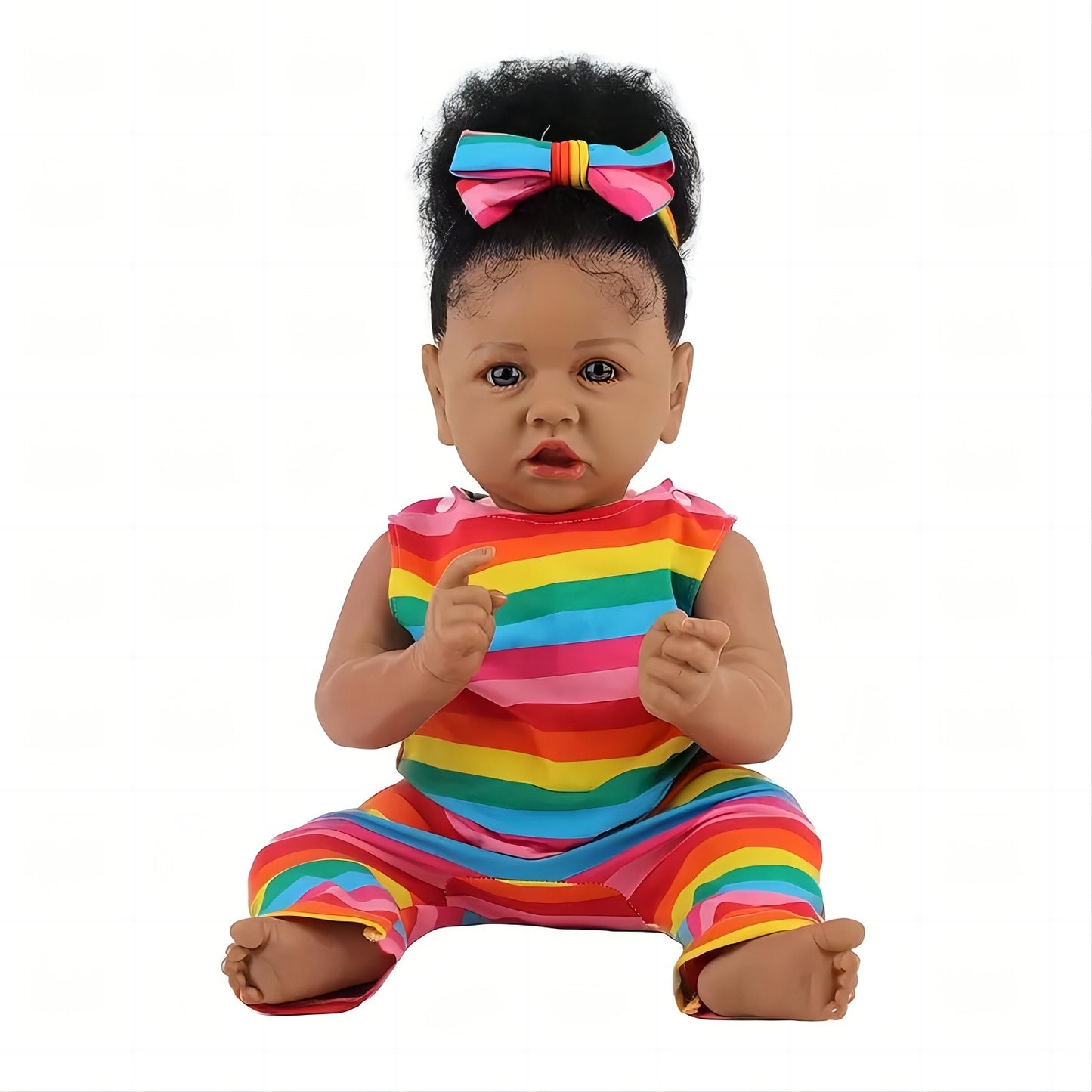 Reborn Baby Doll Black Girl – 22 Inch Lifelike Real Life African American Newborn Doll with Soft Body Gift Set for Kids Age 3+
