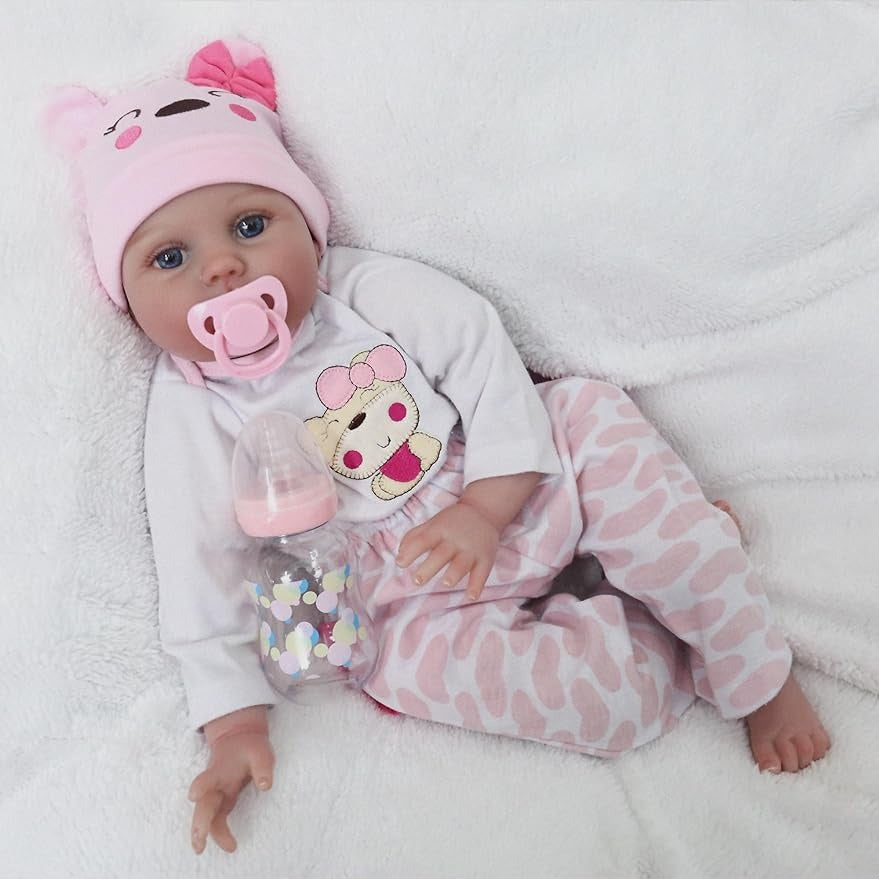 Reborn Baby Dolls - 22 inches Realistic Newborn Soft Vinyl Baby Dolls Toy for Kids Age 3+Halloween / Thanksgiving / Christmas gift. Easter gift.