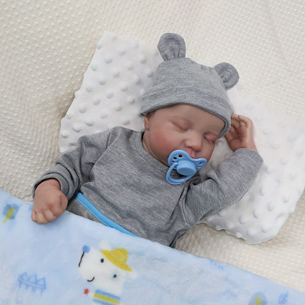 Baby Doll - 18-Inch Lifelike Reborn Baby Dolls Sweet Smile Realistic-Newborn Real Life Sleeping  with Toy Accessories Gift Set for Kids
