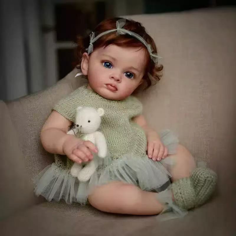 55 CM /22 Inch Reborn Doll Lifelike Real Soft Touch Mad die With Hand-Rooted Hair, High Quality Handmade Art Doll , Halloween/Thanksgiving Day/Christmas Gift