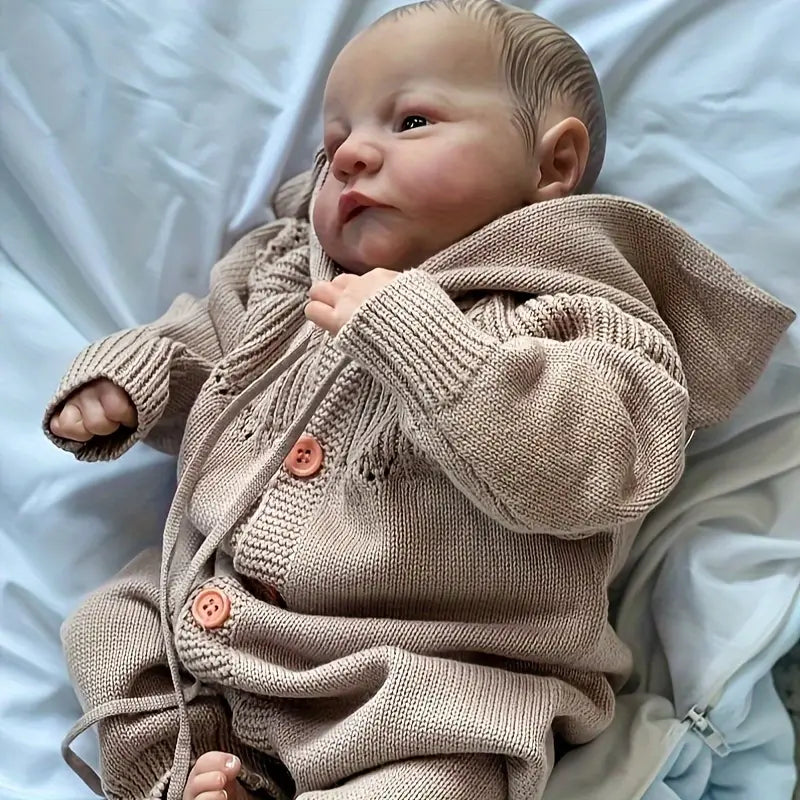 Reborn Baby Dolls boy, 16 Inch Real Baby Doll Soft Body Realistic Newborn Vinyl Silicone Baby Doll Full Body Poseable Real Life Baby Dolls with Feeding Kit Gift Box for Kids Age 3+